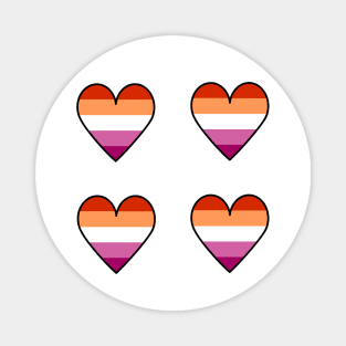 Lesbian flag hearts Magnet